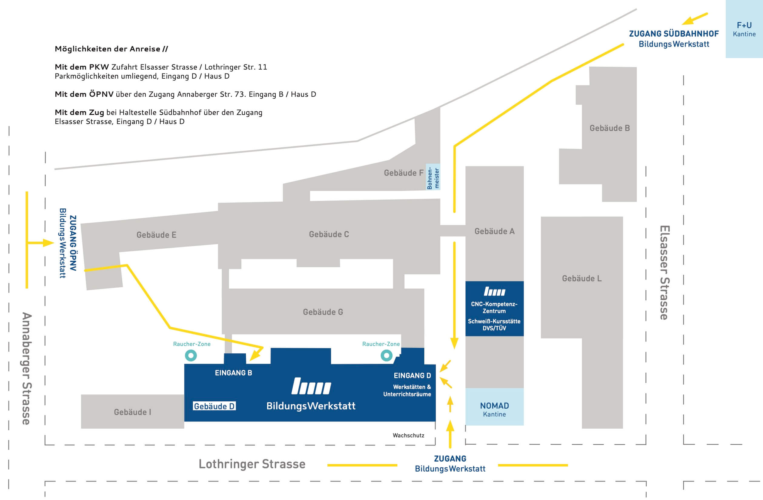 Lageplan der Bildungswerkstatt