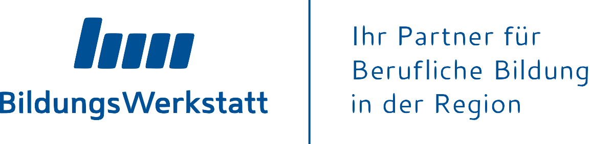 Bildungswerkstatt - Logo mit Zusatz "Ihr Partner für berufliche Bildung in der Region"