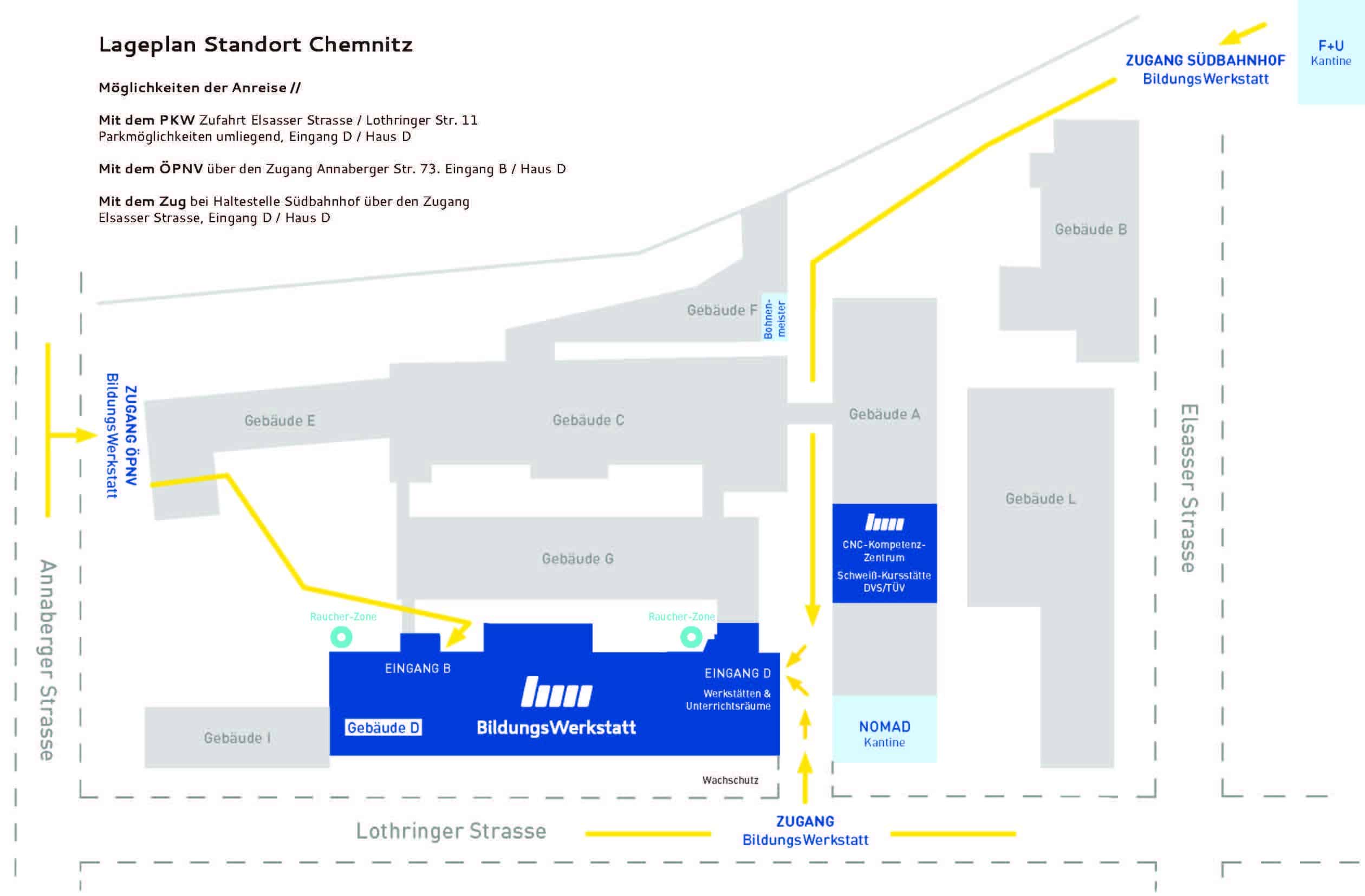 Lageplan der Bildungswerkstatt